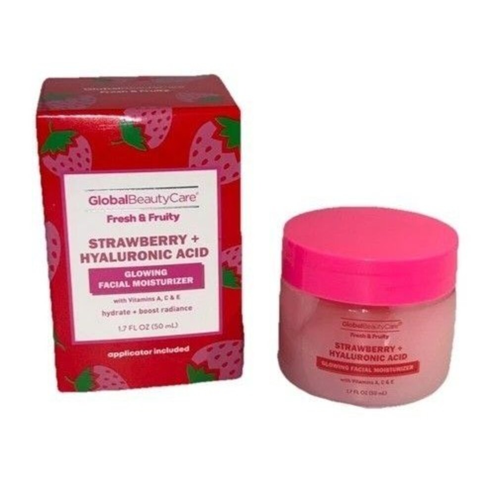 Global Beauty Care STRAWBERRY + HYALURONIC ACID Glowing Facial Moisturizer New